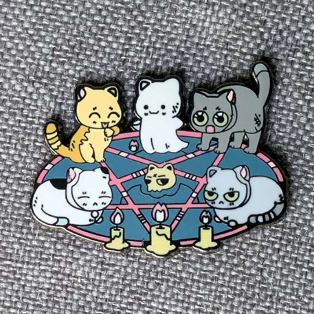 Pentagram Cats Pin - Gifts
