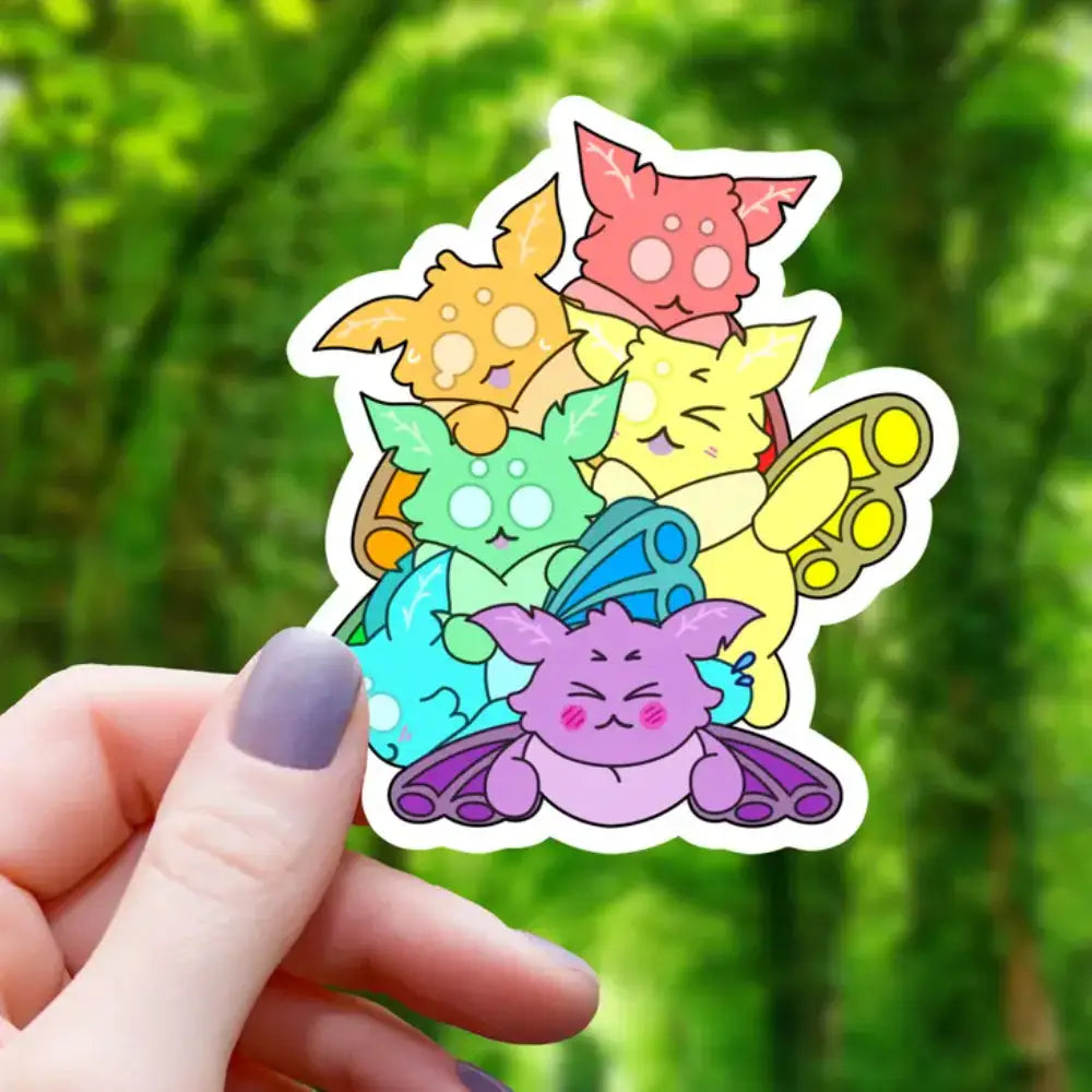 Pile of Mothmen Rainbow Pride Sticker - Gifts
