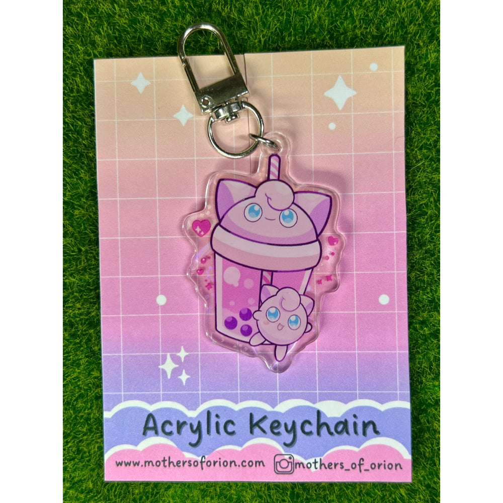 Pink Boba Buddies Acrylic Keychain - Gifts