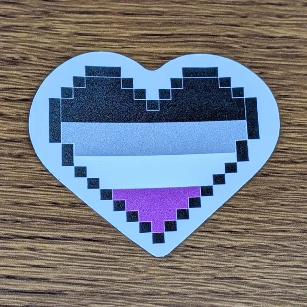 Pixel Heart Pride Stickers - Asexual - Gifts
