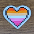 Pixel Heart Pride Stickers - Lesbian - Gifts