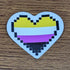 Pixel Heart Pride Stickers - Nonbinary - Gifts