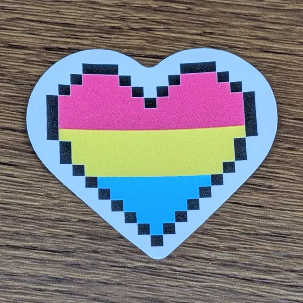 Pixel Heart Pride Stickers - Pansexual - Gifts