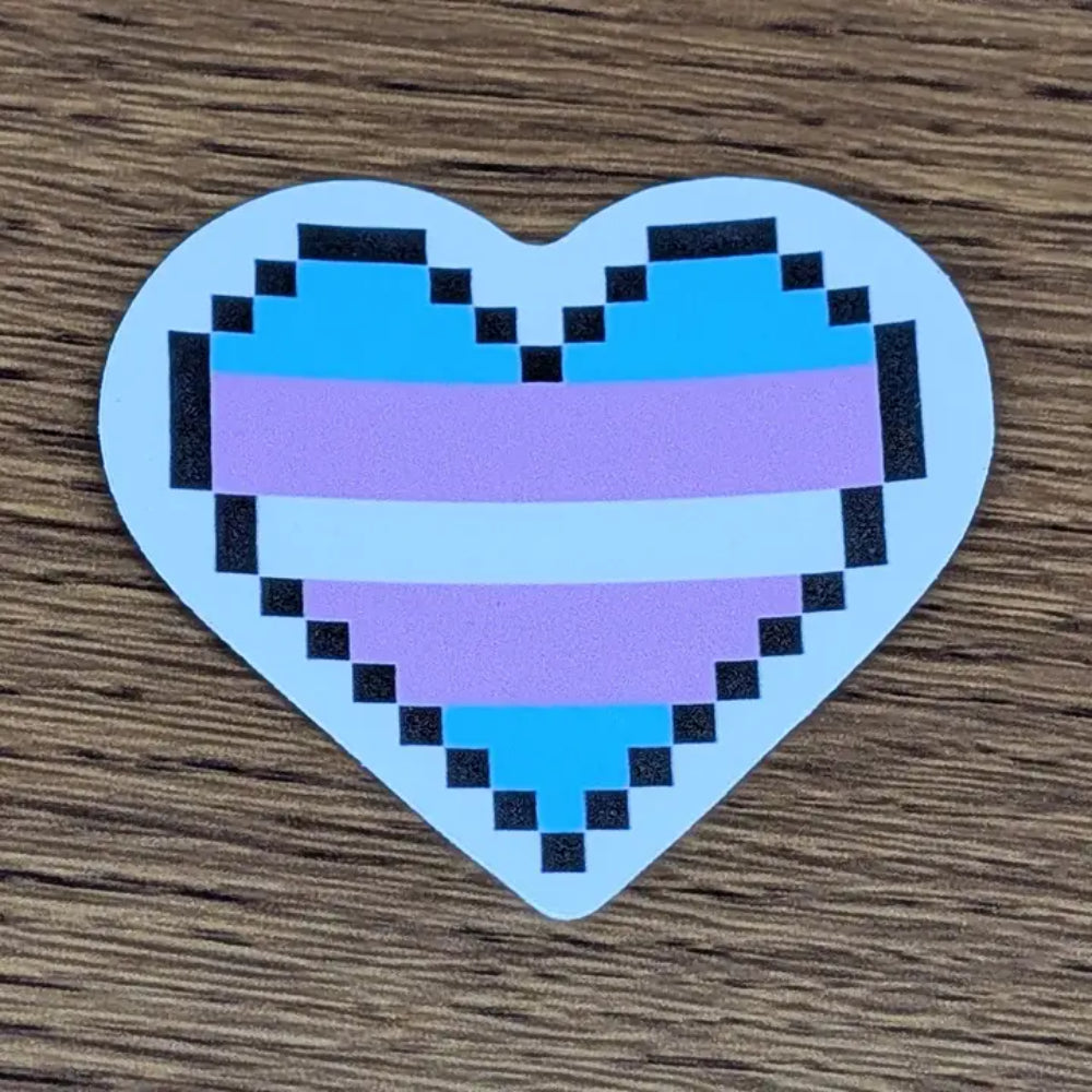 Pixel Heart Pride Stickers - Transgender - Gifts
