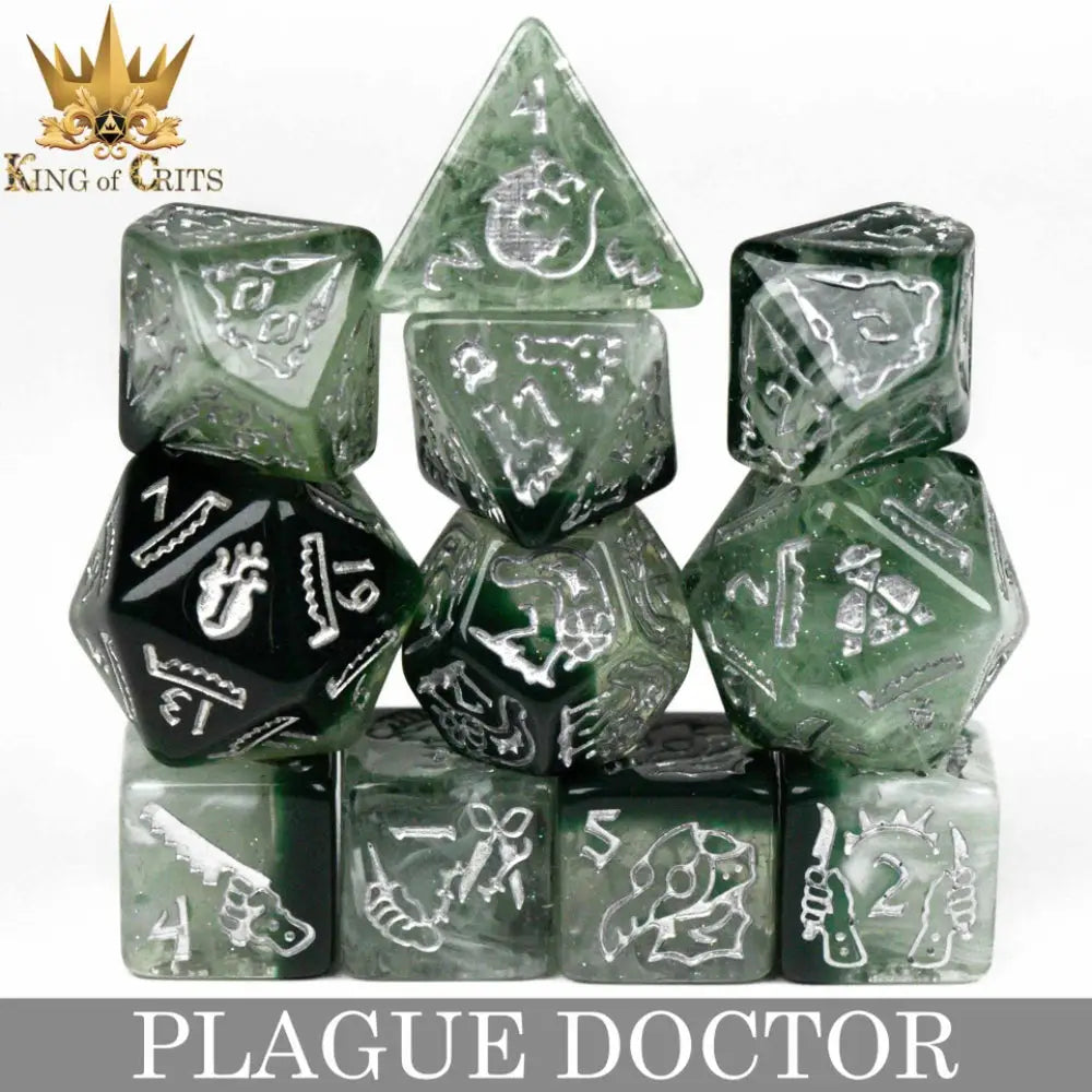 Plague Doctor Polyhedral (D&D) Dice Set (11) - Dice & Dice Supplies