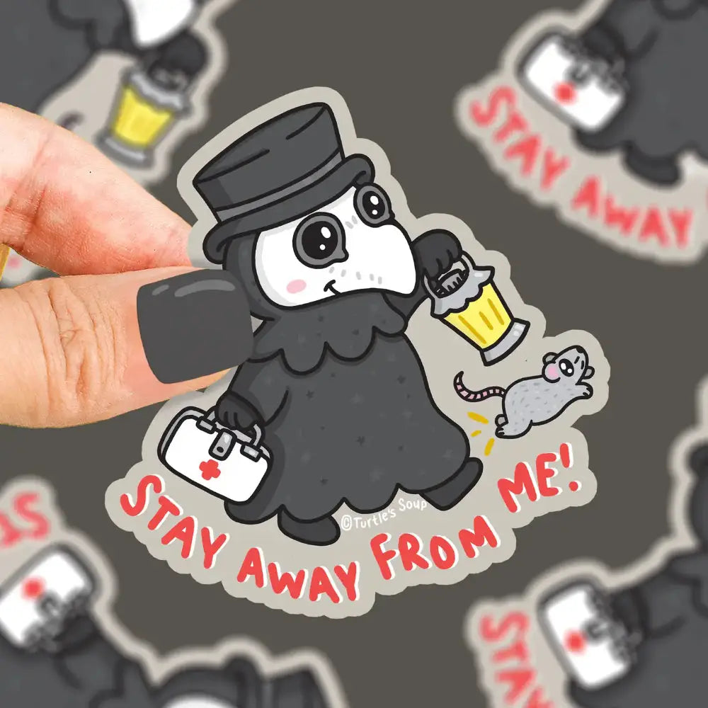 Plague Doctor Stay Away From Me Sticker - Toys & Gifts
