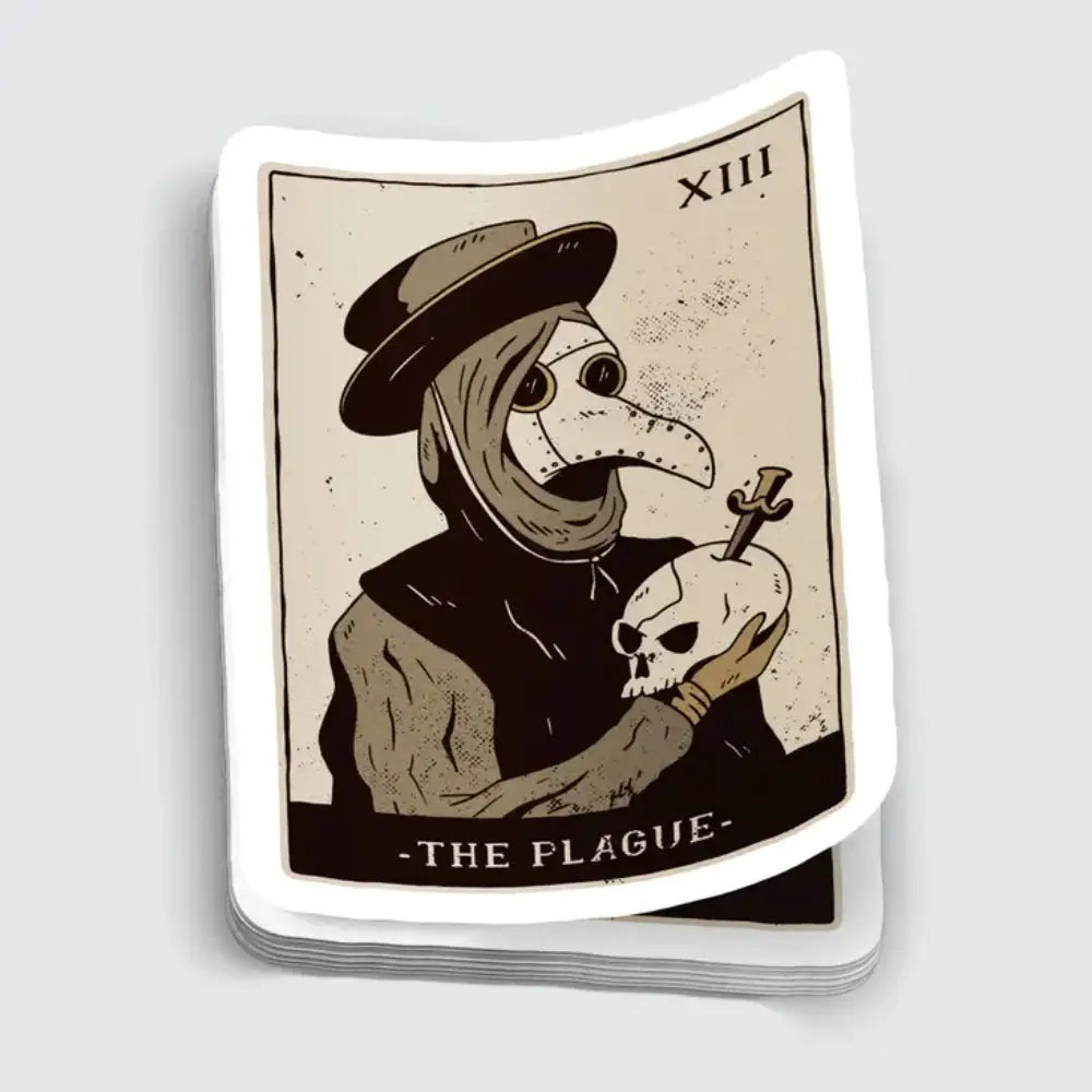 Plague Doctor Tarot Card Sticker - Gifts