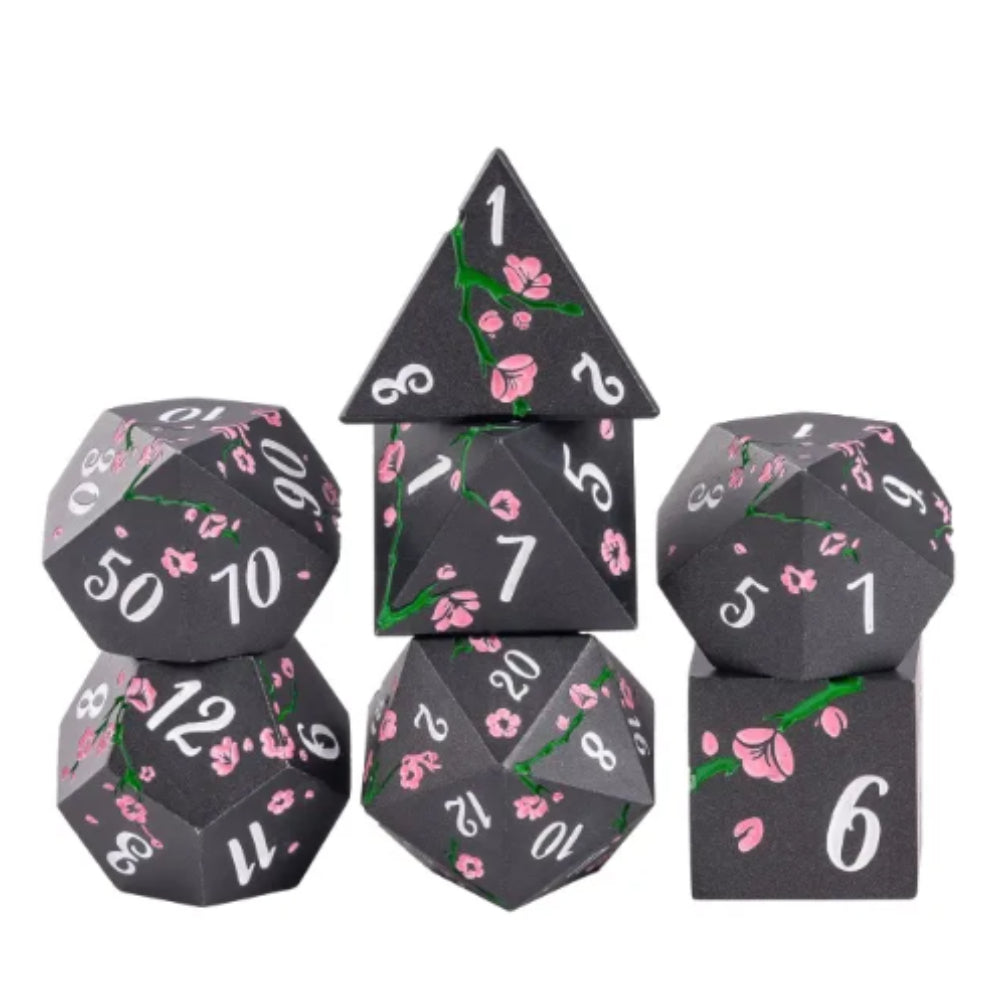 Plum Blossom Metal Polyhedral (D&D) Dice Set (7)