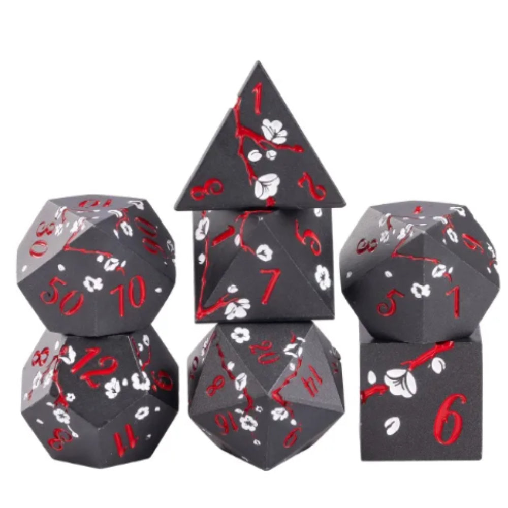 Plum Blossom Metal Polyhedral (D&D) Dice Set (7)