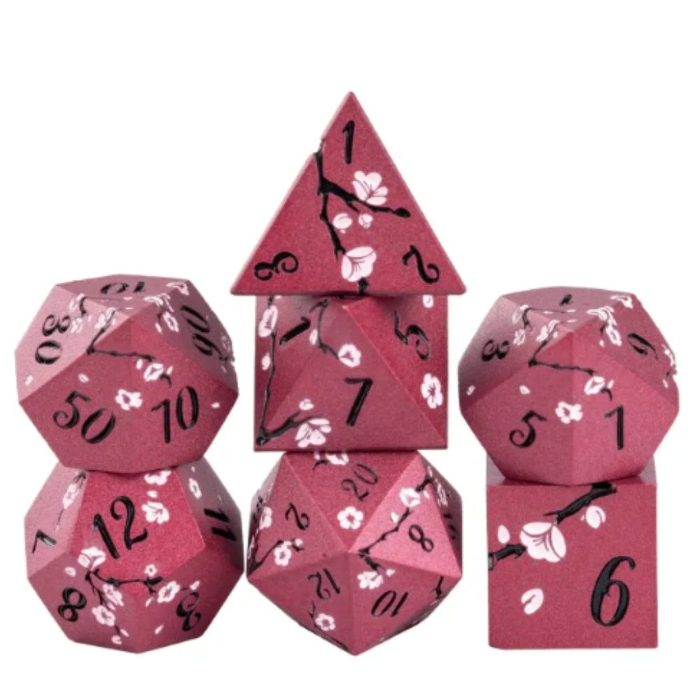 Plum Blossom Metal Polyhedral (D&D) Dice Set (7)