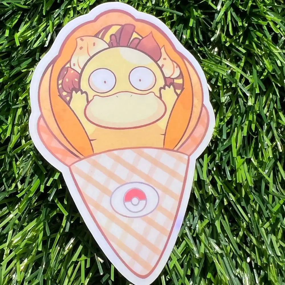 Poke Crepe Psyduc Holographic Sticker - Gifts