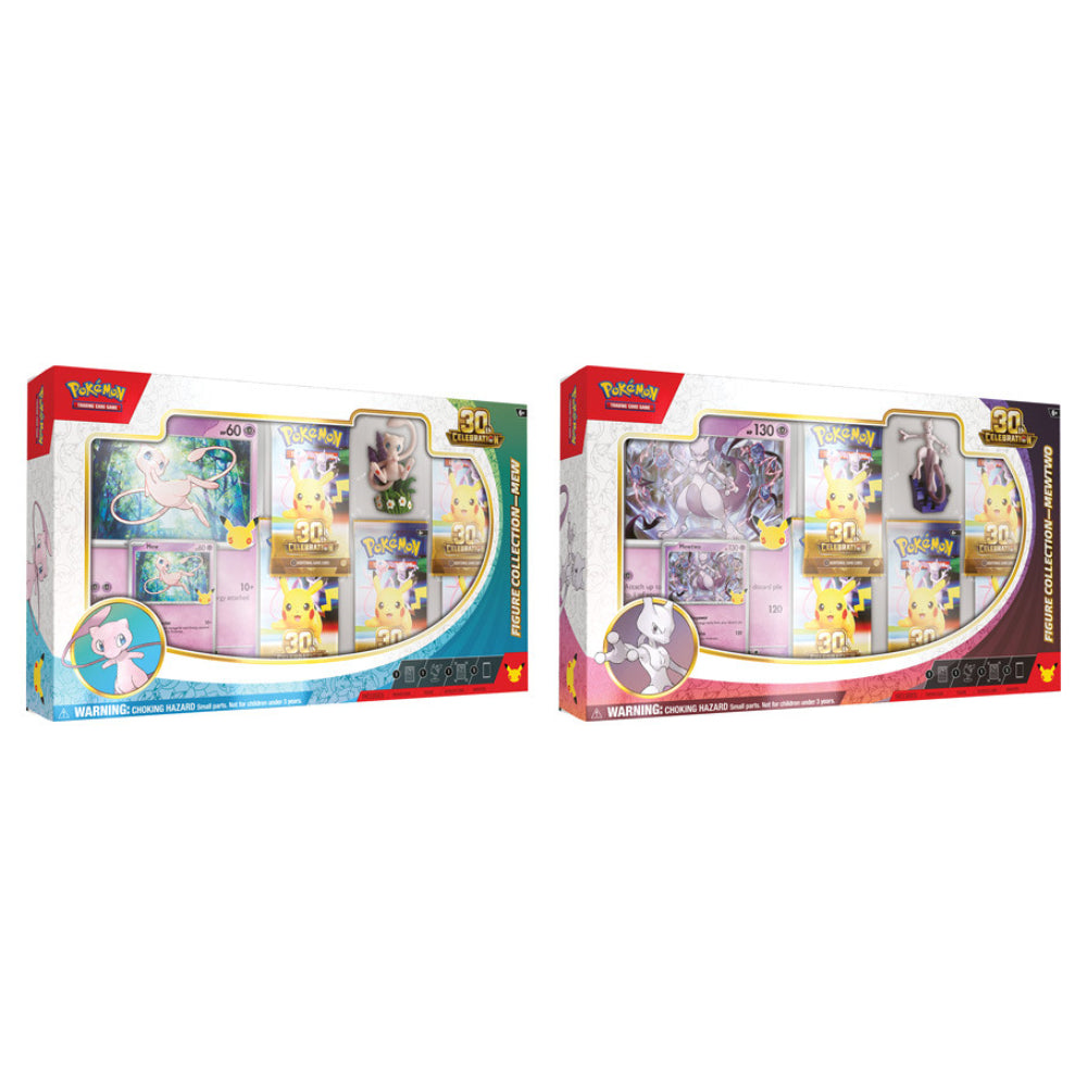 Pokemon TCG: 30th Anniversary Celebration Mew/Mewtwo Figure Collection - Card Games