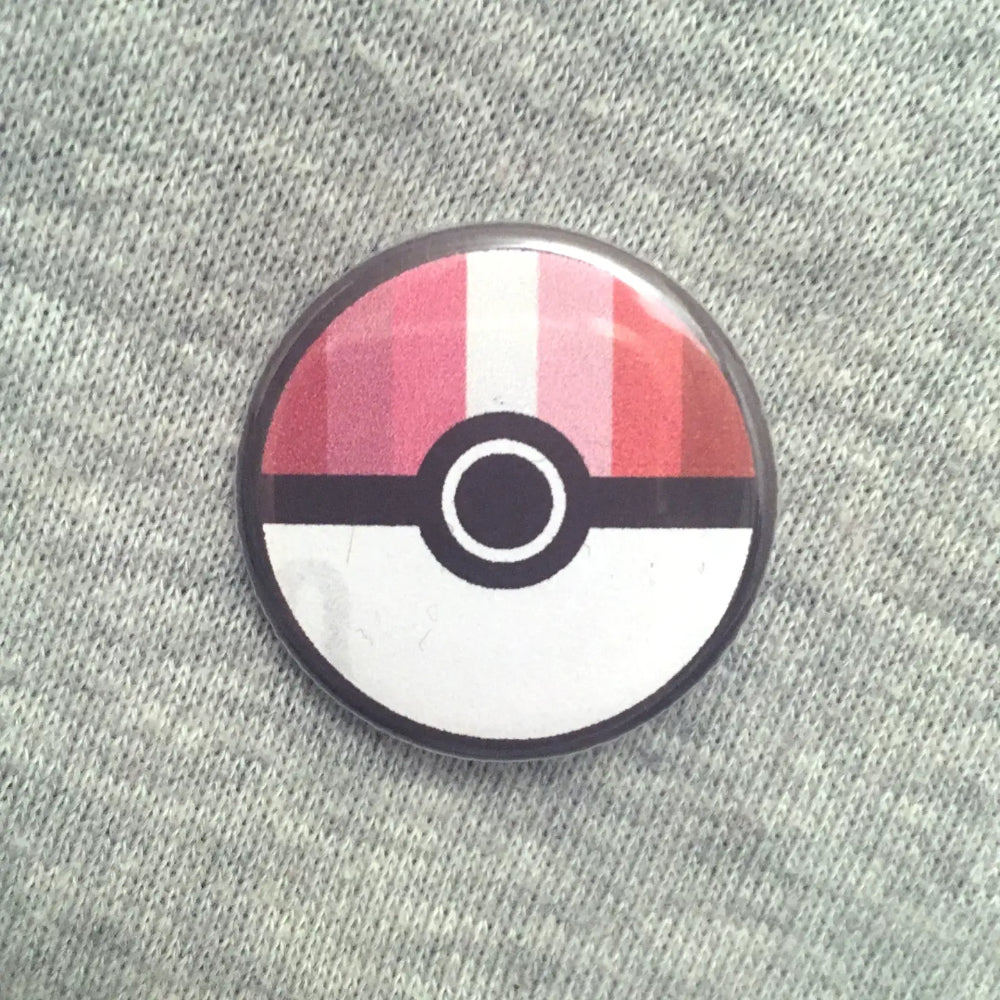 Pokemon Themed Pride Button - Lesbian - Gifts