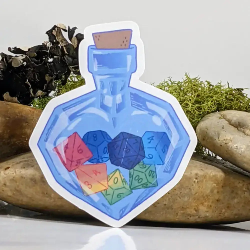 Polyhedral Dice Rainbow Potion Sticker - Gifts