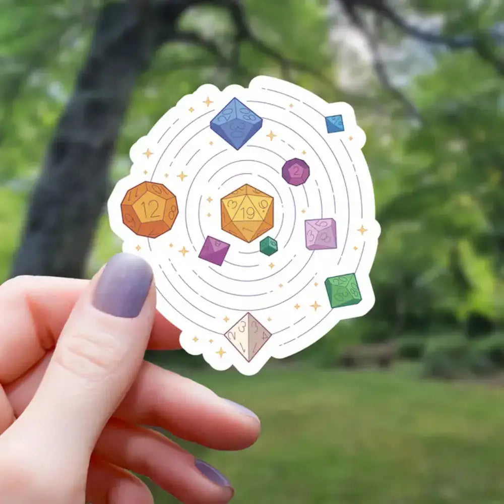 Polyhedral Dice Universe Sticker - Gifts