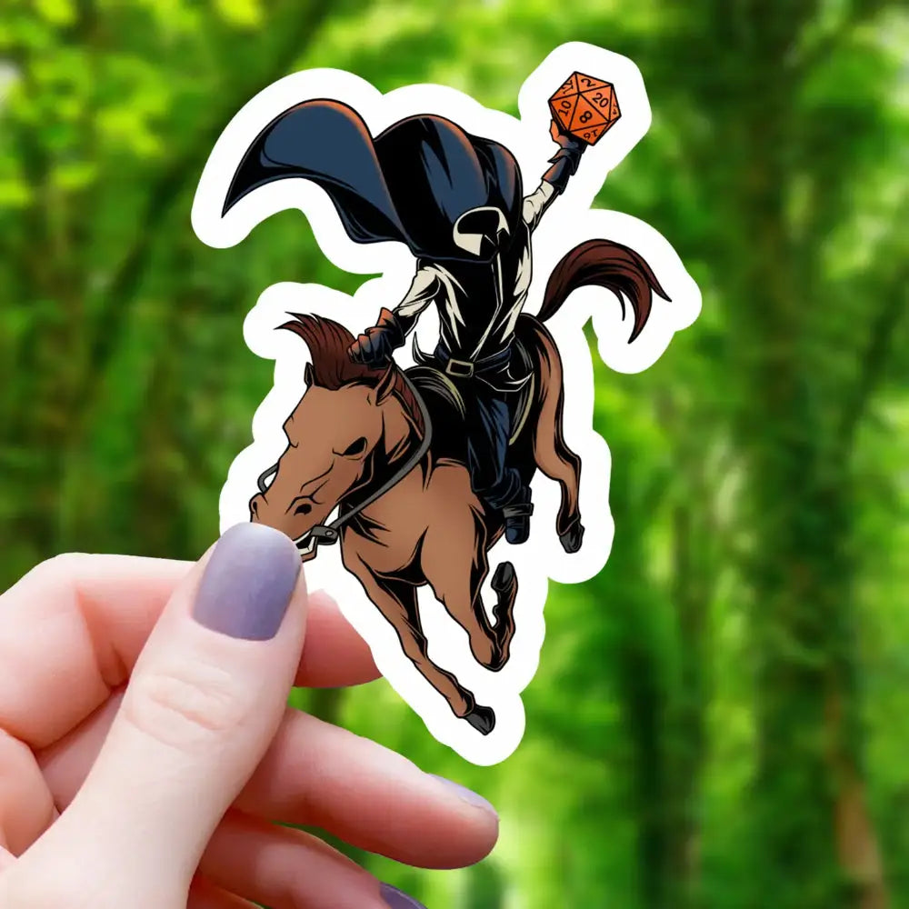 Polyhedral Headless Horseman Sticker - Toys & Gifts