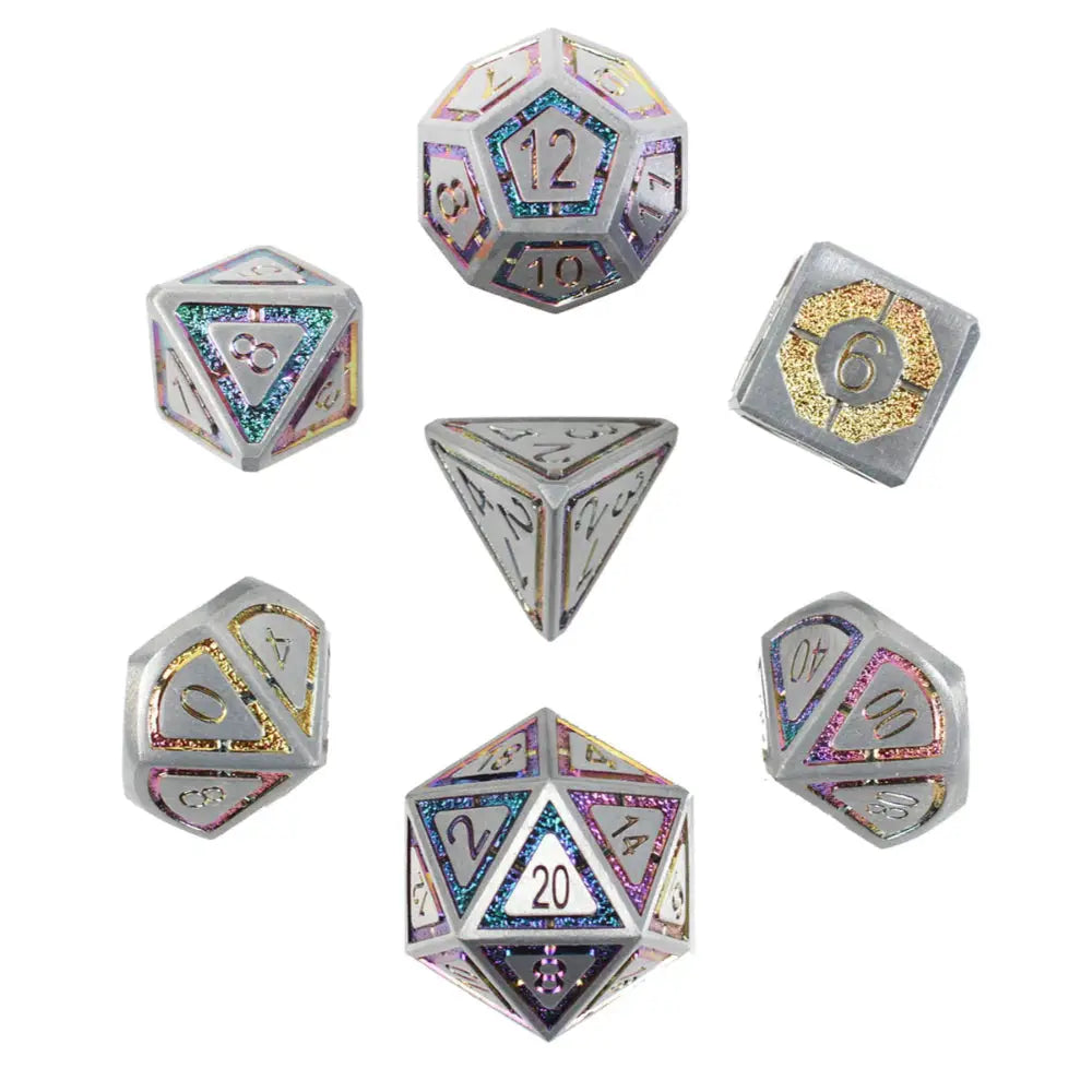 Potent Portent Metal Polyhedral (D&D) Dice Set (7) Dice & Dice Supplies Forged Gaming   
