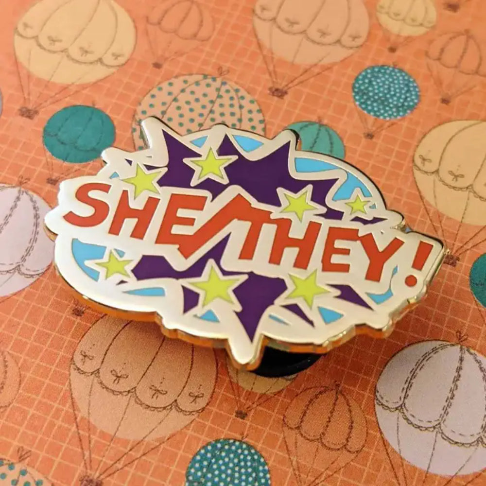 POW! Pronoun Pins - She/They - Gifts