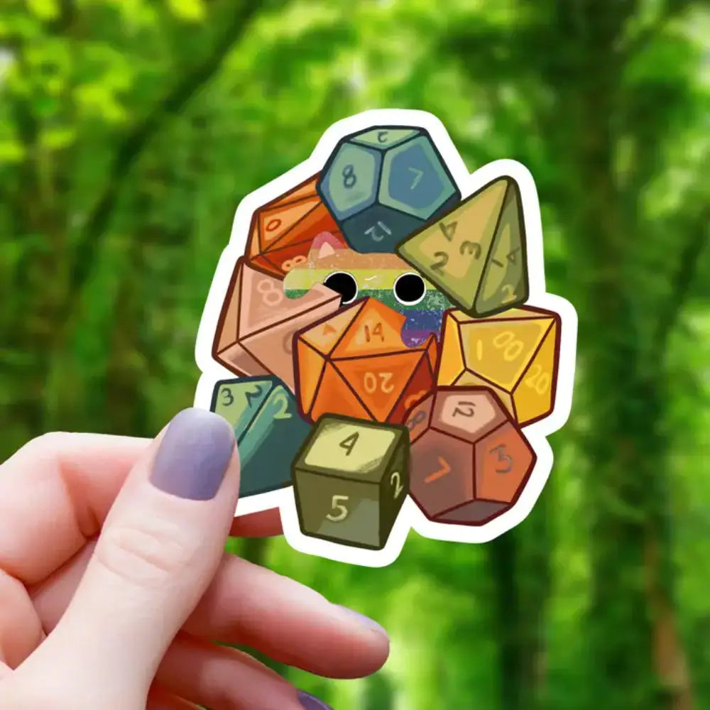 Pride Cat Amongst Dice Sticker - Transgender - Toys & Gifts