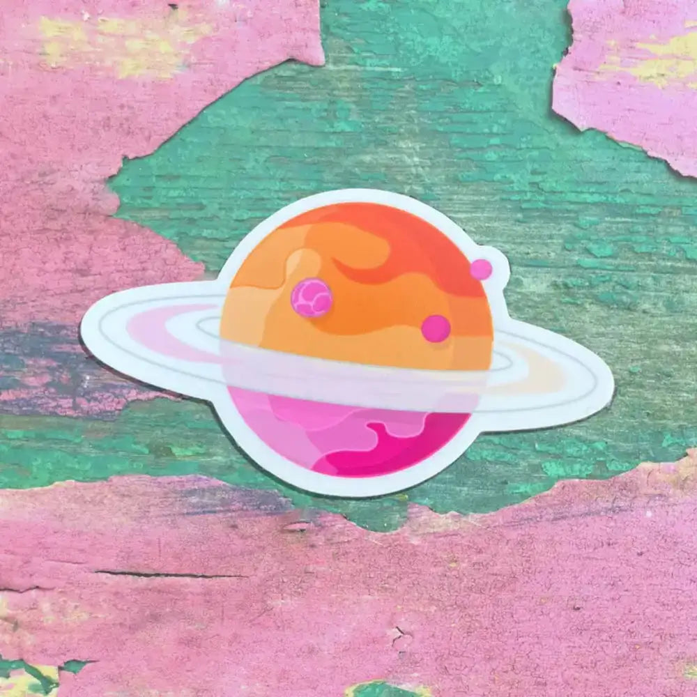 Pride Cosmos Stickers - Lesbian Saturn - Gifts