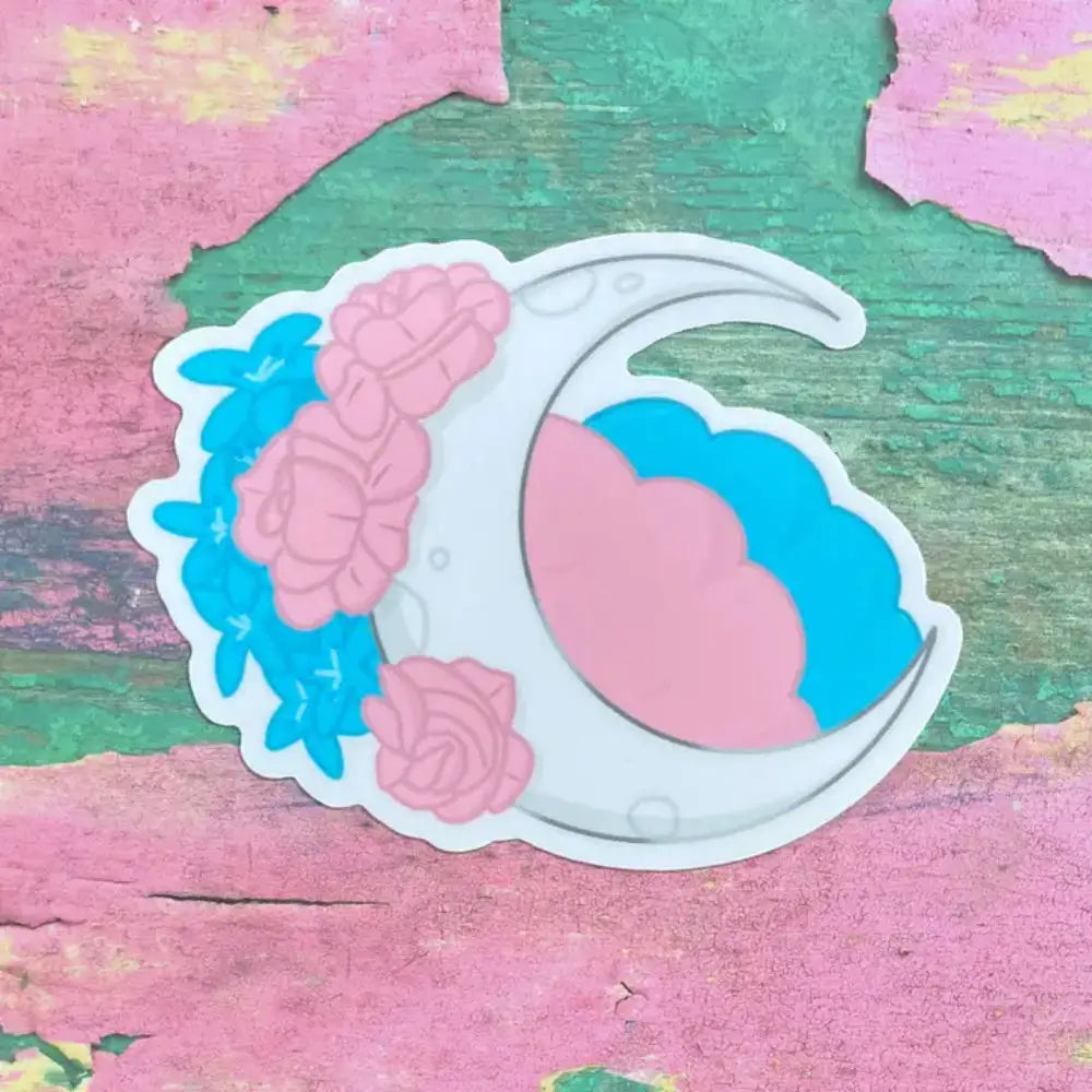 Pride Cosmos Stickers - Trans Moon - Gifts