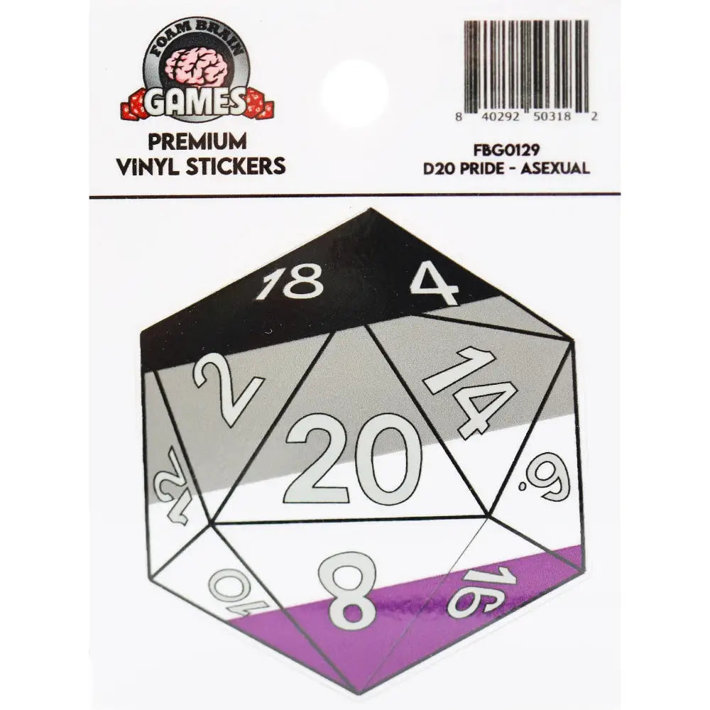 Pride D20 Sticker - Asexual Pride - Gifts