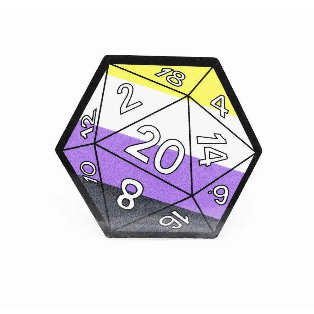 Pride D20 Sticker - Nonbinary Pride - Gifts