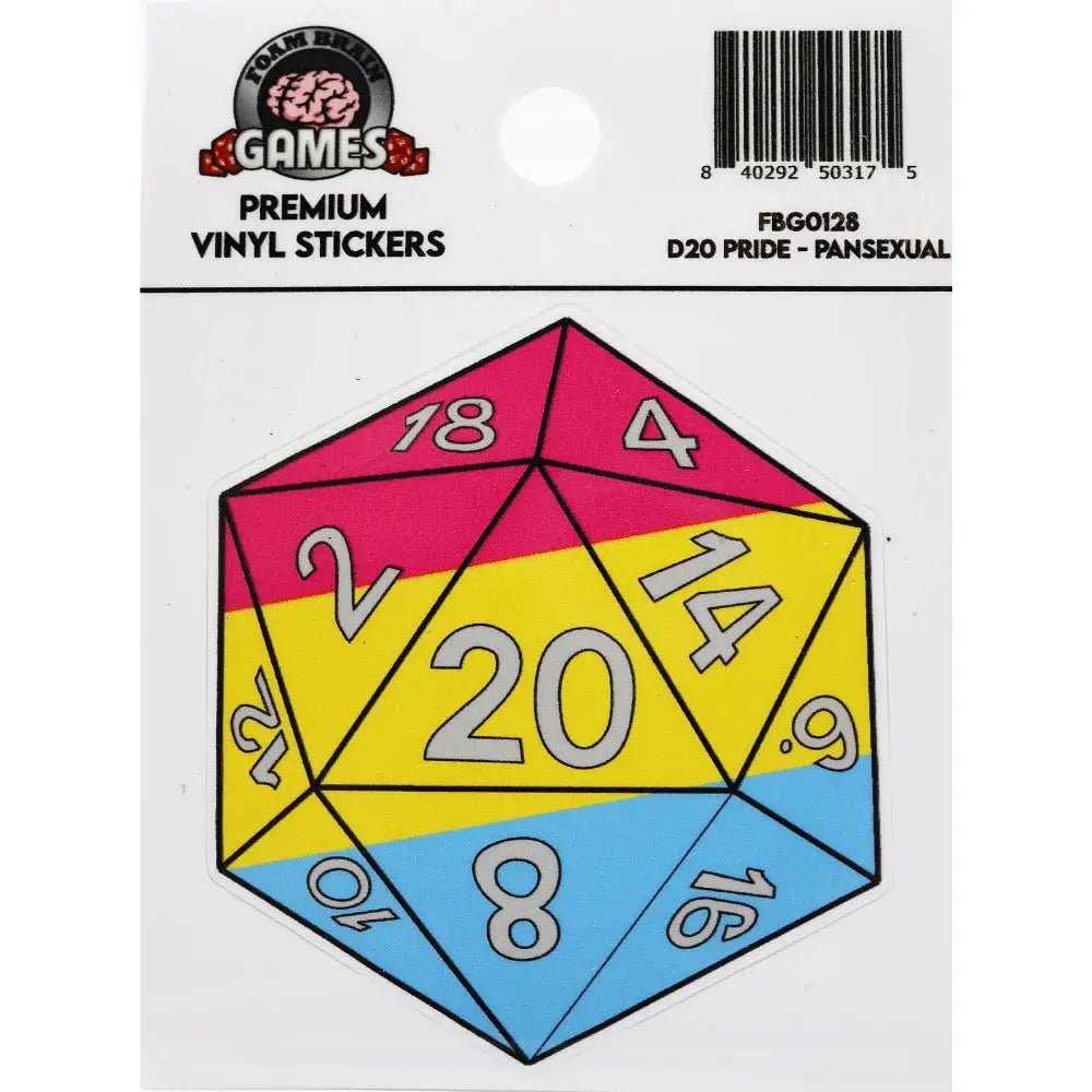 Pride D20 Sticker - Pansexual Pride - Gifts