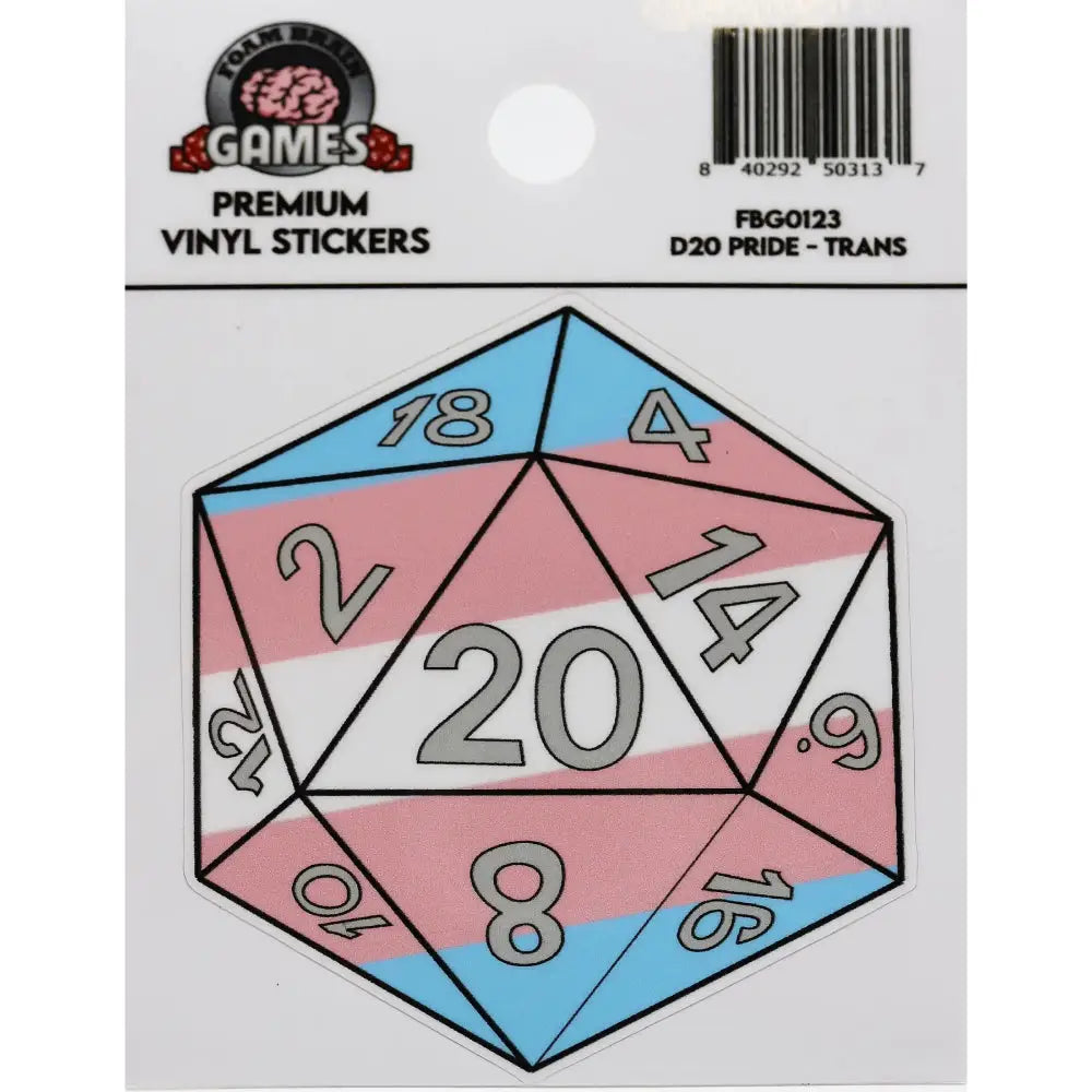 Pride D20 Sticker - Transgender Pride - Gifts