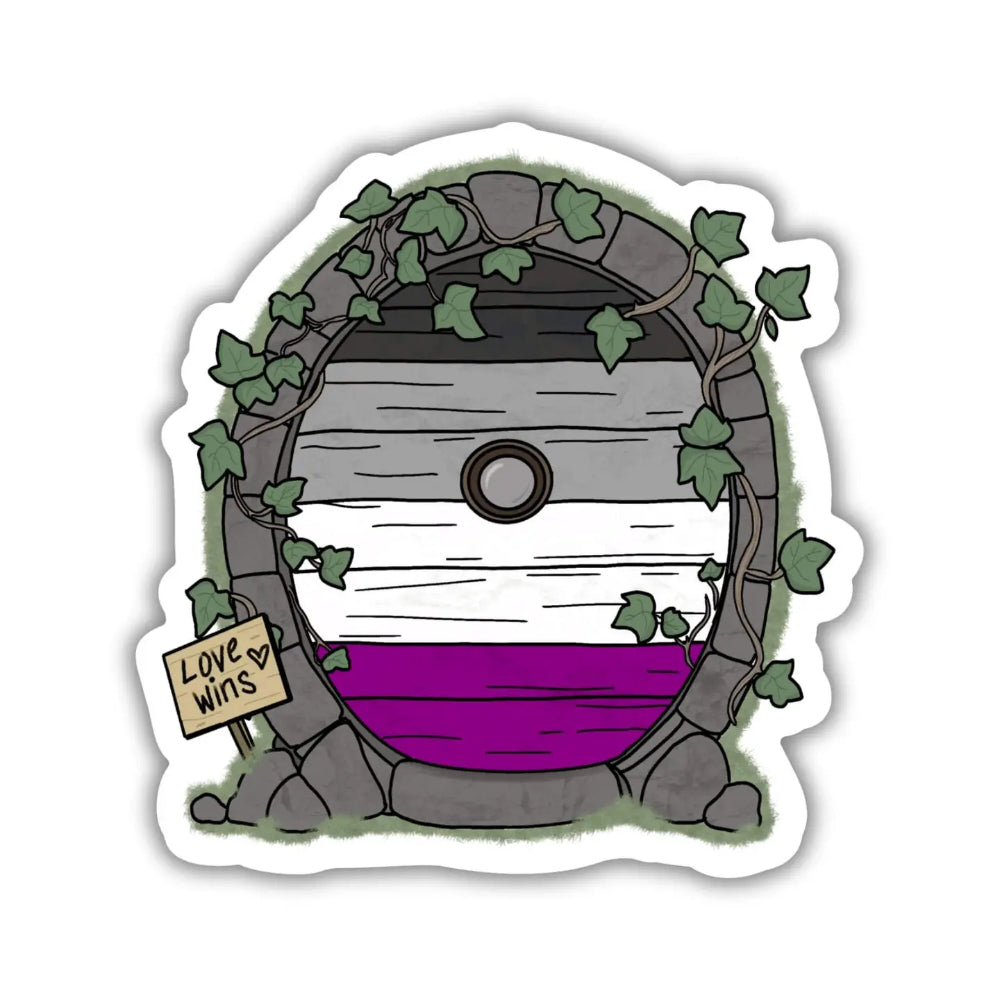 Pride Fairy Door Sticker - Asexual - Gifts