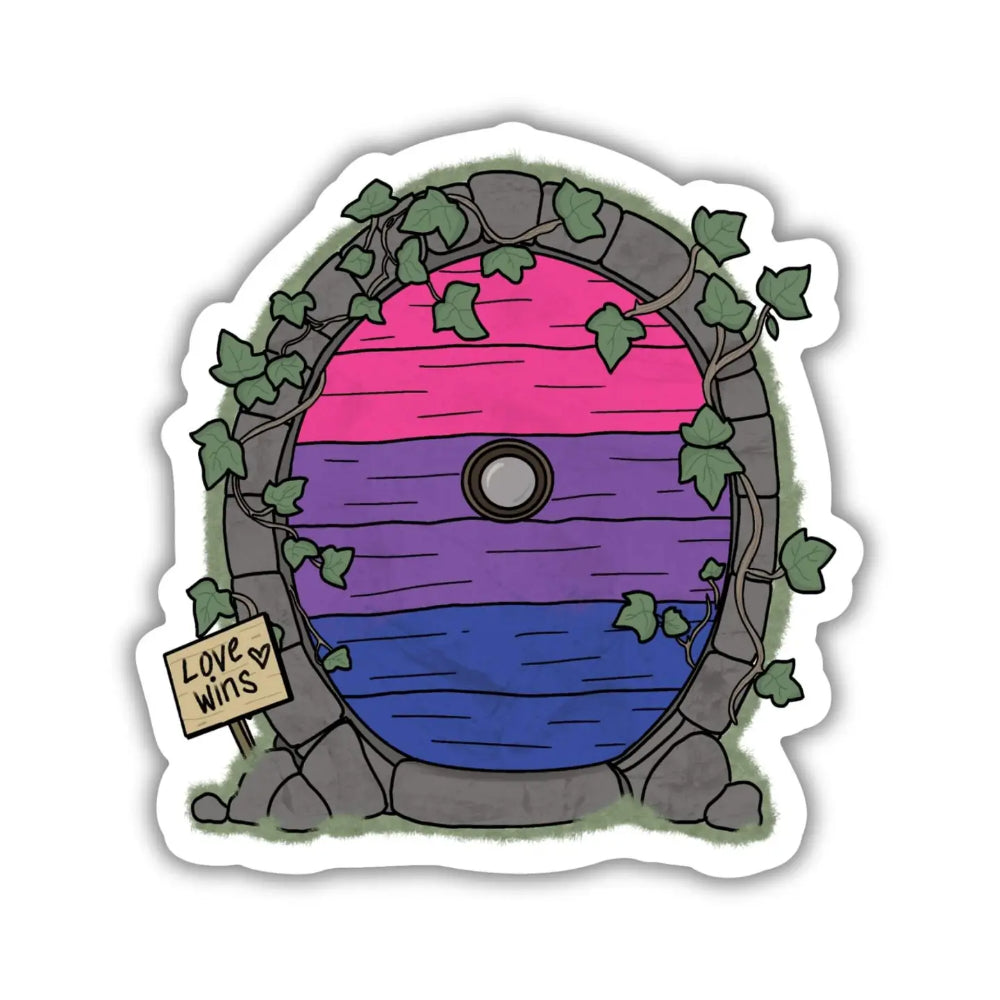 Pride Fairy Door Sticker - Bisexual - Gifts