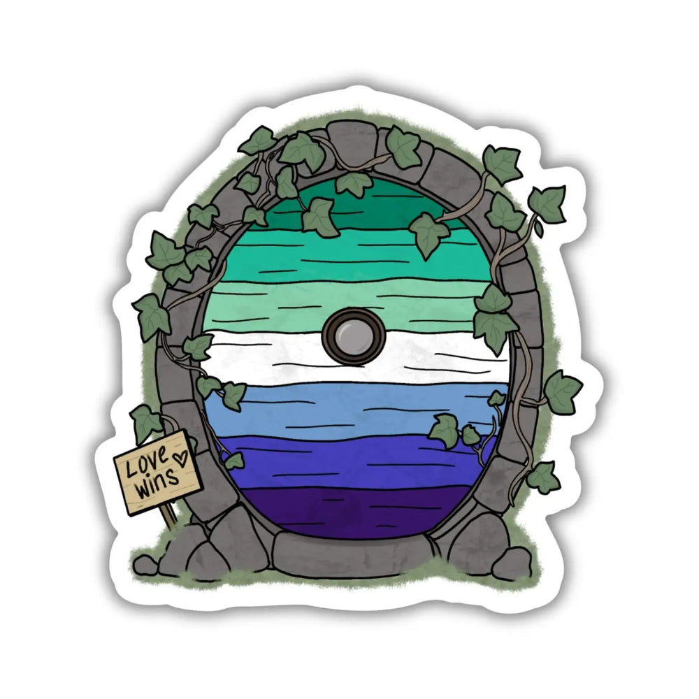 Pride Fairy Door Sticker - Gay Men - Gifts