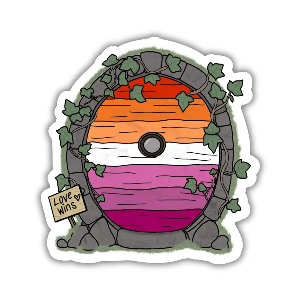 Pride Fairy Door Sticker - Lesbian - Gifts