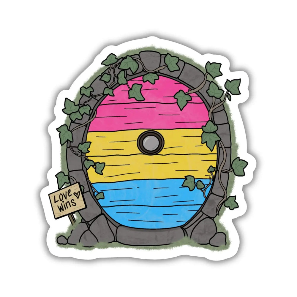 Pride Fairy Door Sticker - Pansexual - Gifts