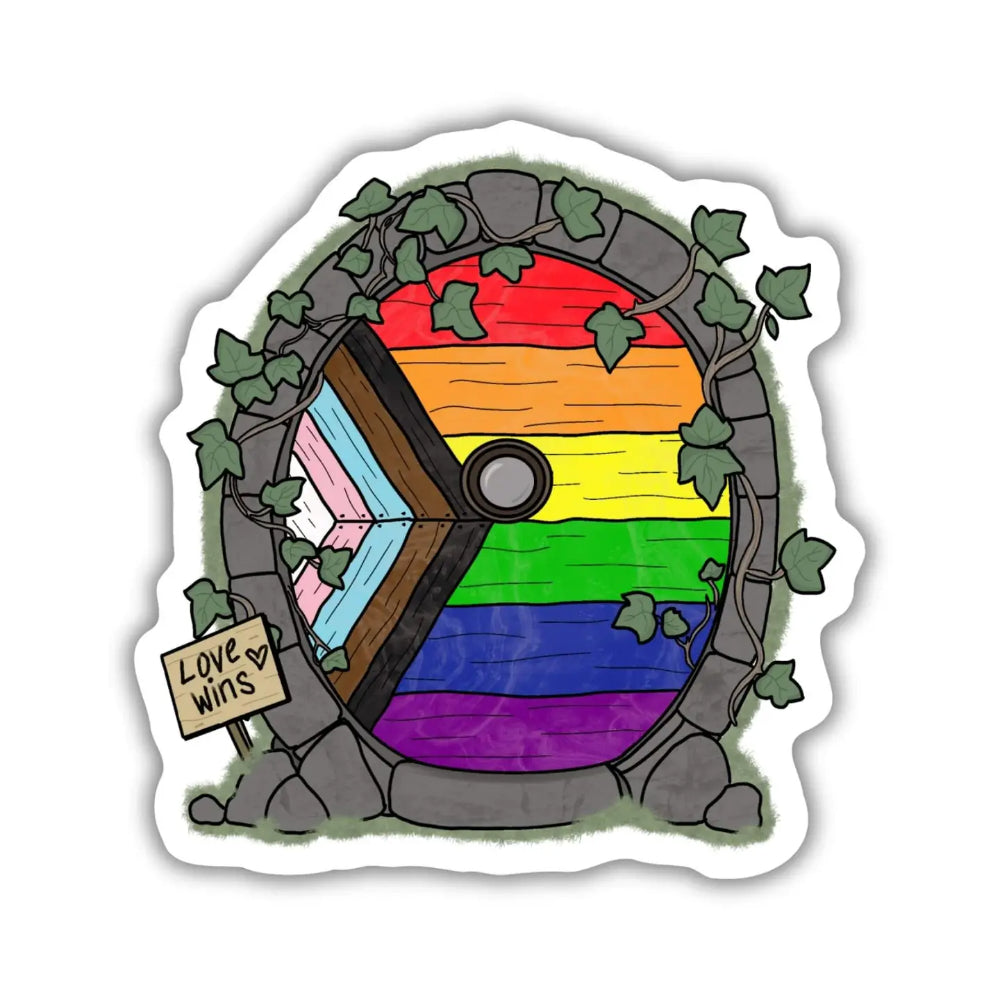 Pride Fairy Door Sticker - Rainbow - Gifts