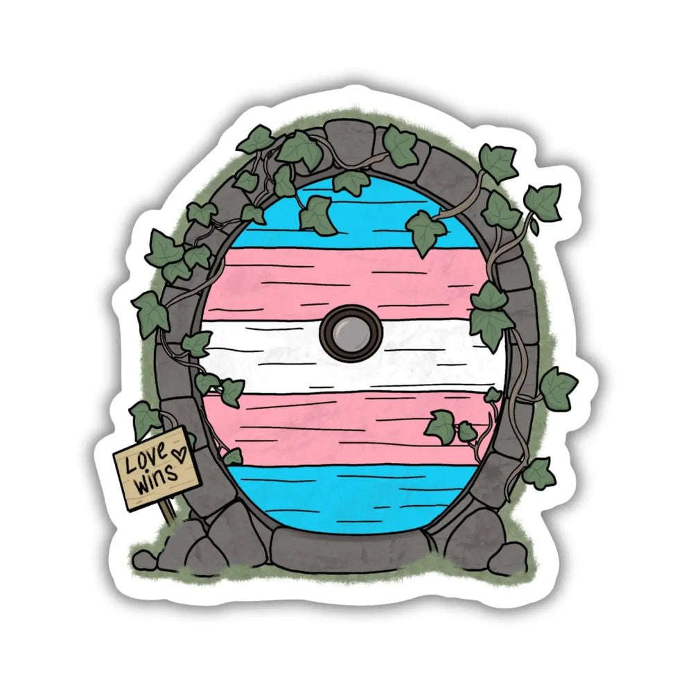 Pride Fairy Door Sticker - Transgender - Gifts