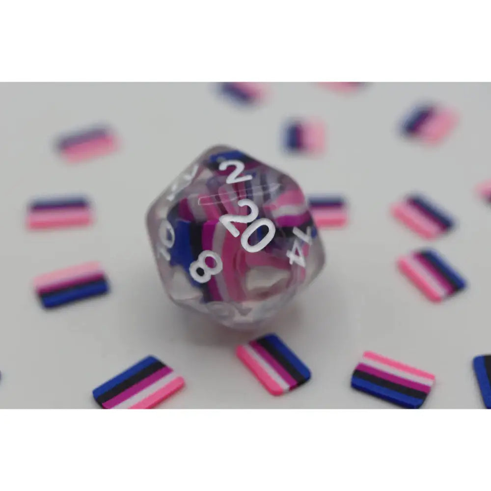 Pride Flag D20 - Genderfluid - Dice & Dice Supplies