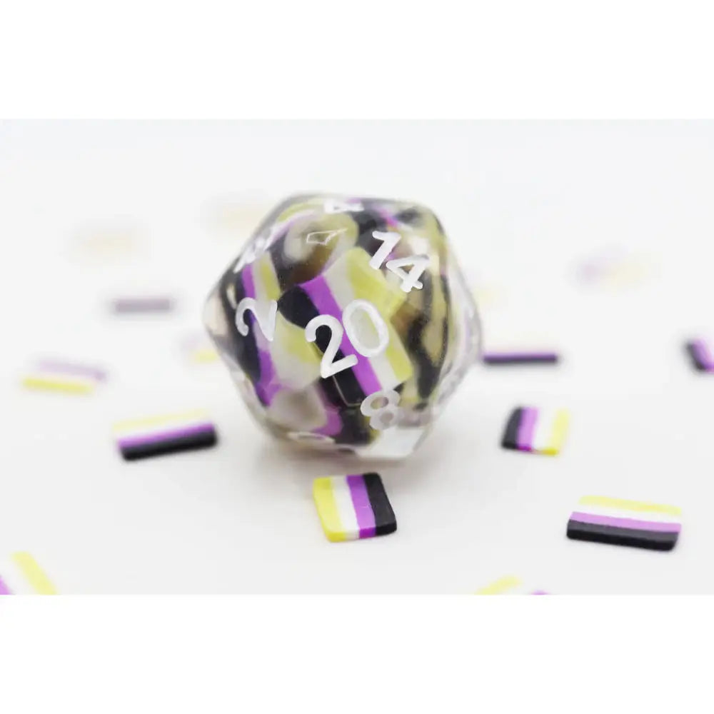 Pride Flag D20 - Nonbinary - Dice & Dice Supplies