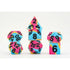 Pride Flag Sharp Edge Silicone Polyhedral (D&D) Dice Set (7) - Pansexual - Dice & Dice Supplies