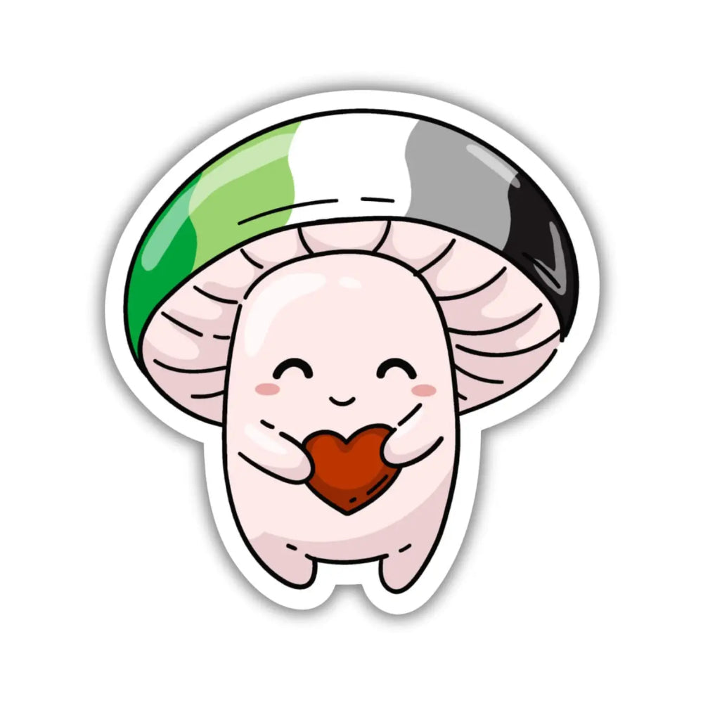 Pride Mushroom Sticker - Aromantic - Gifts