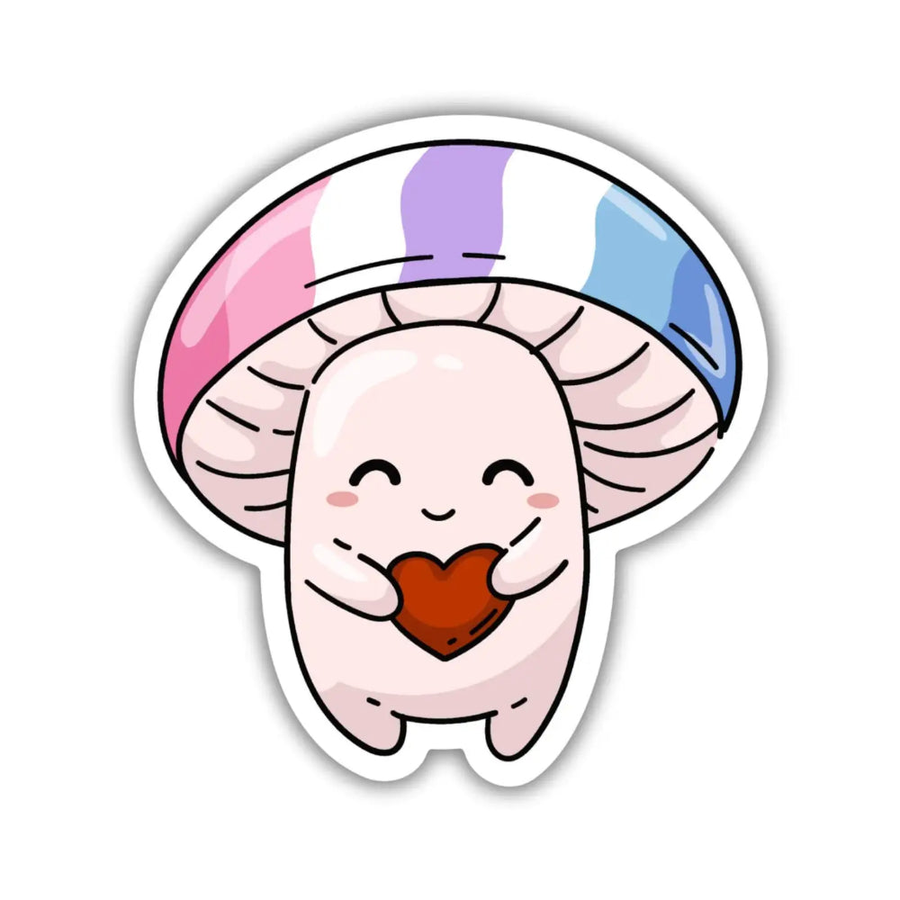 Pride Mushroom Sticker - Bigender - Gifts