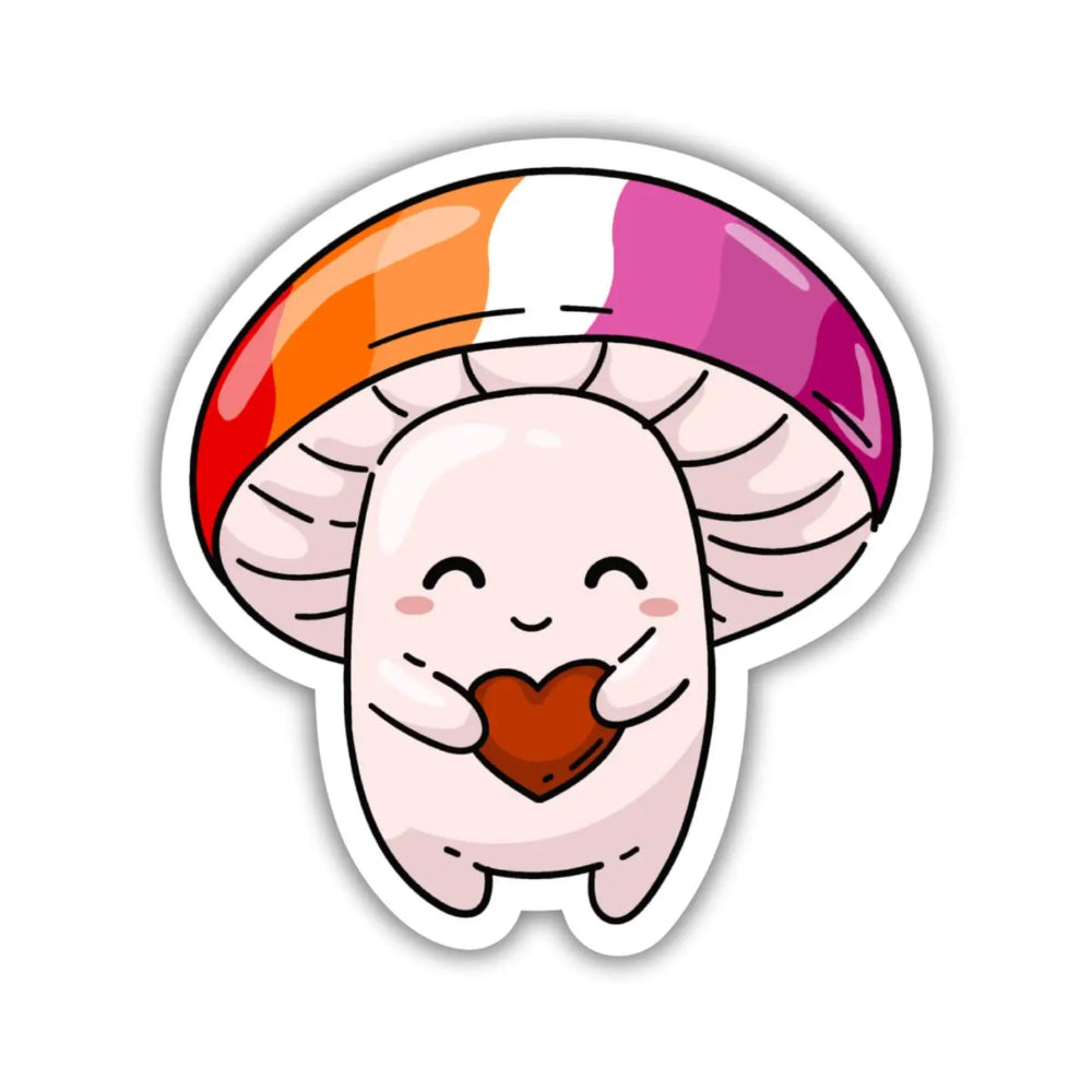 Pride Mushroom Sticker - Lesbian - Gifts
