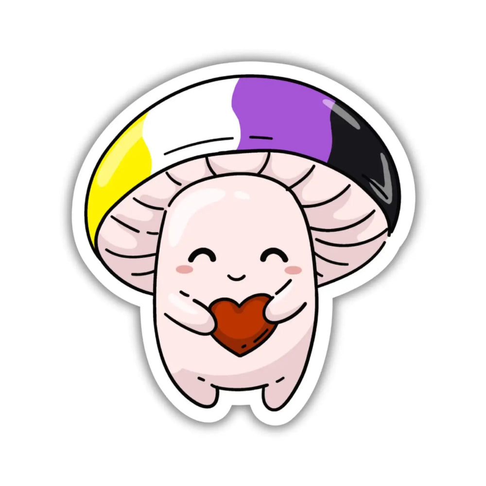 Pride Mushroom Sticker - Nonbinary - Gifts
