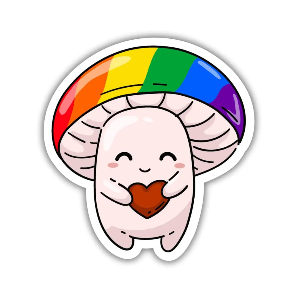 Pride Mushroom Sticker - Rainbow - Gifts