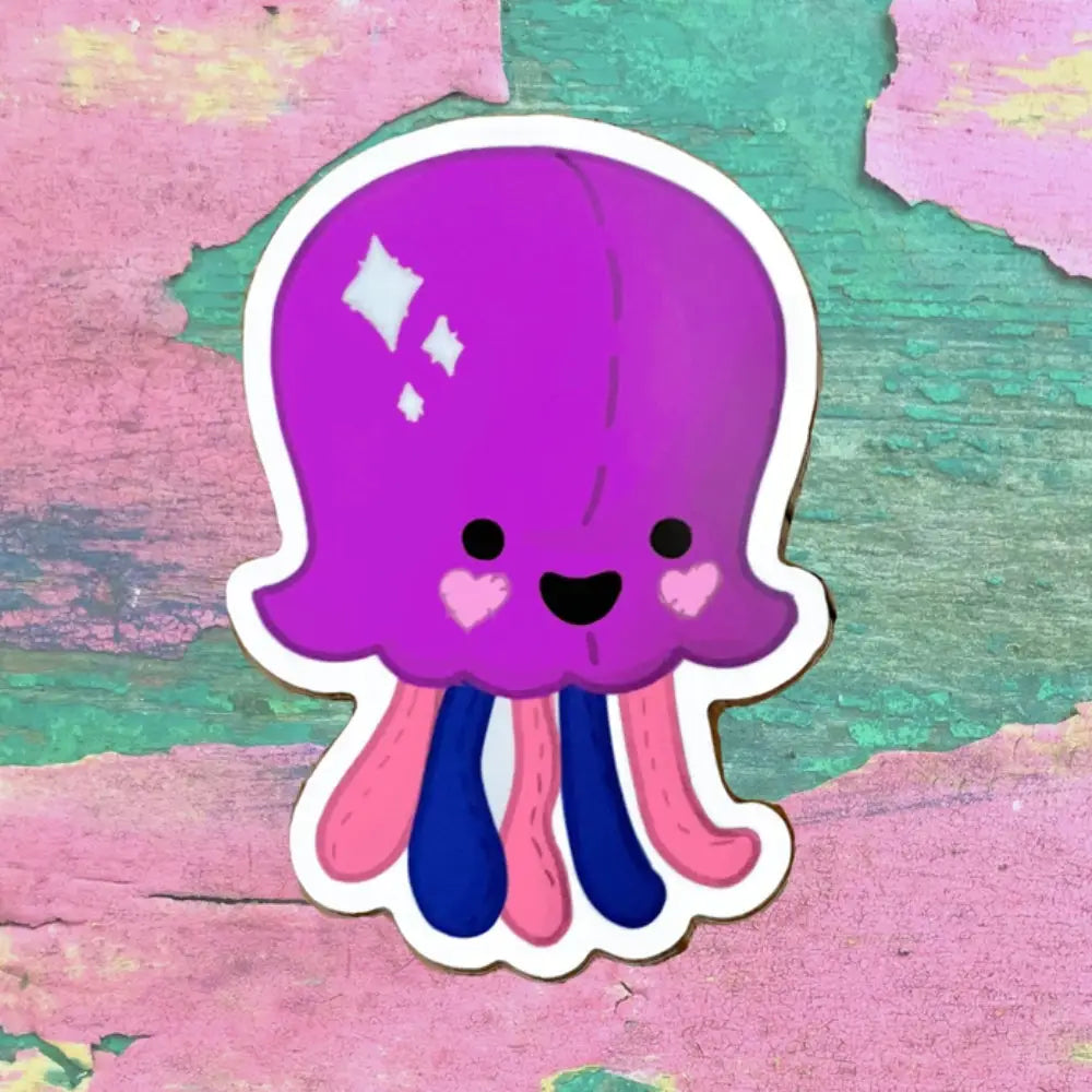 Pride Plushies Stickers - Genderfluid Jellyfish - Gifts