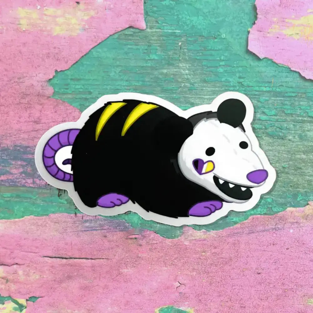 Pride Plushies Stickers - Nonbinary Possum - Gifts