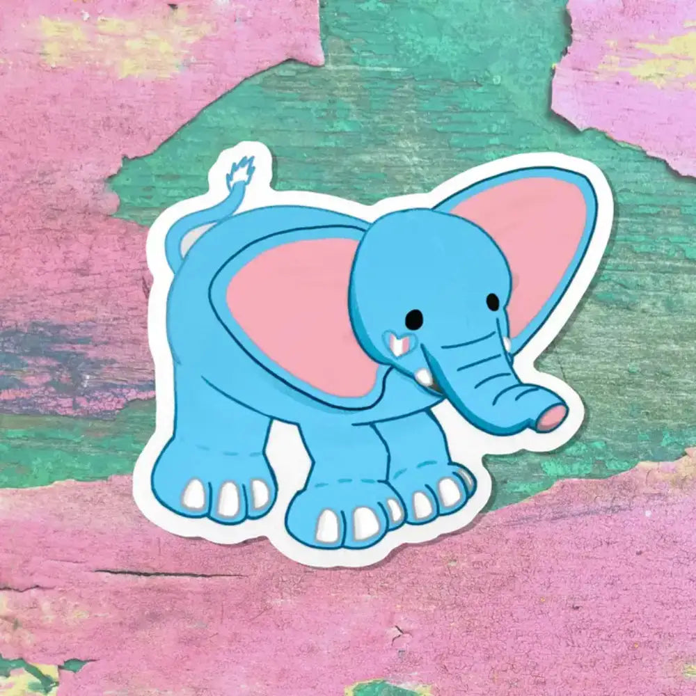 Pride Plushies Stickers - Trans Elephant - Gifts