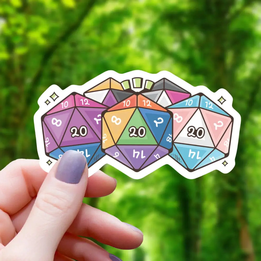 Pride Polyhedral Dice Collection Sticker - Gifts