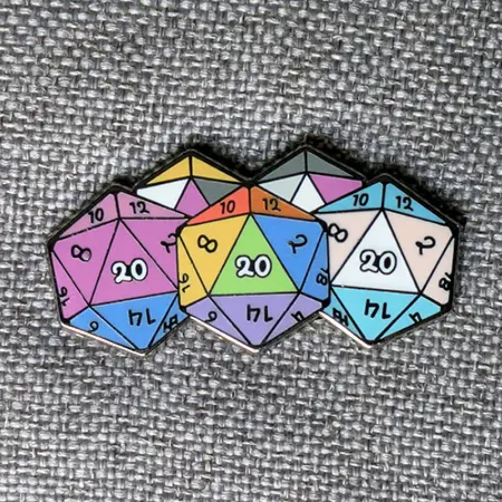 Pride Polyhedral Dice Enamel Pin - Gifts