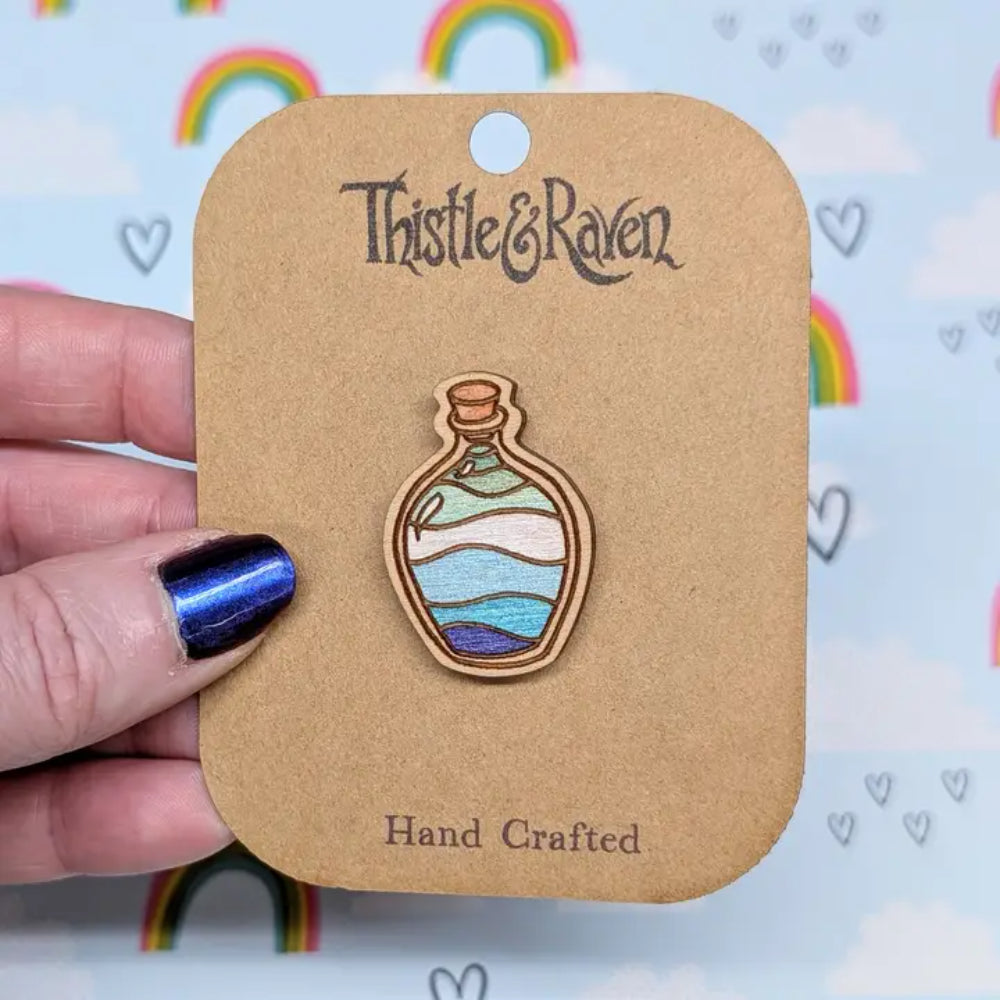 Pride Potion Bottle Wooden Pin - Gay Men (MLM) - Gifts